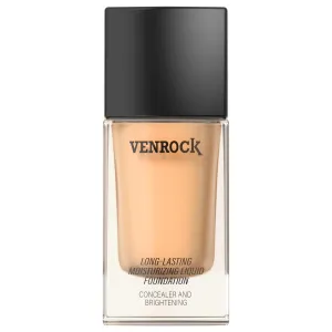 Long-Lasting Moisturizing Liquid Foundation, Waterproof, Concealer with Brightening Effect (02# Beige, 30ml)