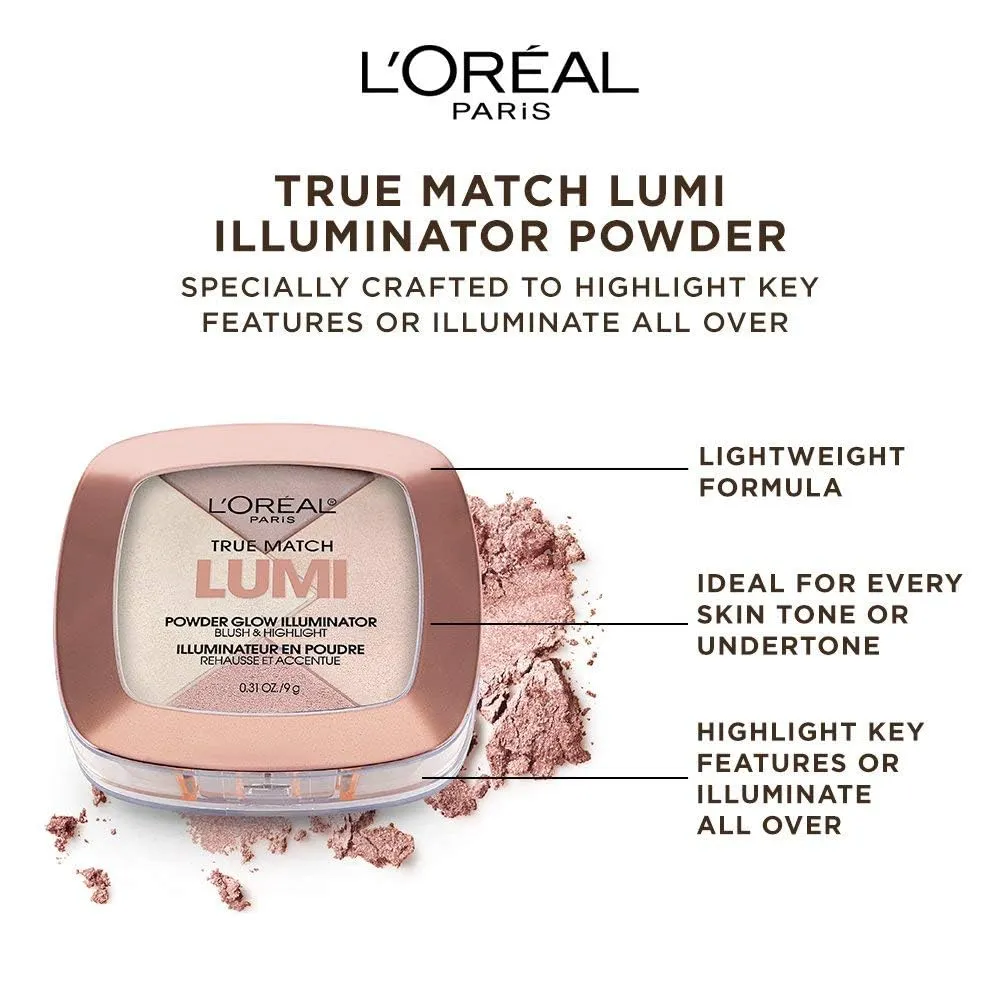 L’Oréal Paris True Match Lumi Powder Glow Illuminator, Golden, 0.31 oz.