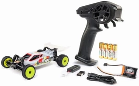 Losi RC Car Micro-B 2WD Brushed Mini RC Buggy 1/24 Scale RTR Assemble Kit - Remote Control Car, RC Cars, Micro Racing RC Buggy 1/24 Scale (White - LOS00007T1)