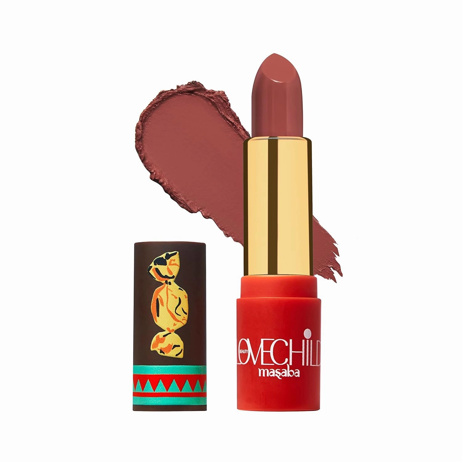 Love;Child Masaba - Caramel - Luxe Matte Lipstick, Moisturising, Long lasting, Finish, Bullet Matte Pink Nude Lipstick, 4ML