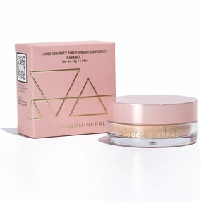 Loves-You-Back 3in1 Mineral Powder Foundation (CARAMEL 1) | Designed for acne-prone, sensitive skin reducing the appearance of acne and scars without layers | Vegan   Cruelty Free