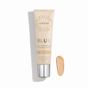 Lumene Longwear Blur Foundation SPF 15 for All Skin Types Medium Coverage with Arctic Cloudberry 30 ml / 1.0 Fl.Oz. (3 Fresh Apricot)