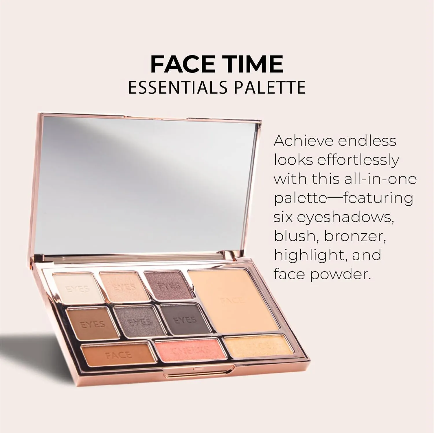 LUMINESS Face Time All In One Makeup Kit - Includes Face Palette, Airbrush Foundation, and Makeup Brush - Long-Wearing, Silky, Soft, Easy to Blend, 3-PC Make Up Set (04 - Medium)