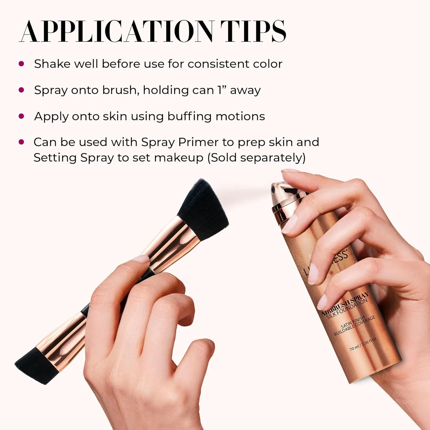 LUMINESS Silk Airbrush Spray Foundation - Full Coverage Foundation - Formula Hydrates & Moisturizes with Hyaluronic Acid, Aloe Vera & Hydrolyzed Silk (Shade - Light Fair)