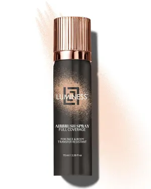 LUMINESS Spray Airbrush Foundation Makeup, Shade 010 - Light Fair, Full Coverage Foundation for Face, Neck & Body - Water-Based Concealer for Seamless Blending, Natural-Looking Finish, 2.36 fl oz