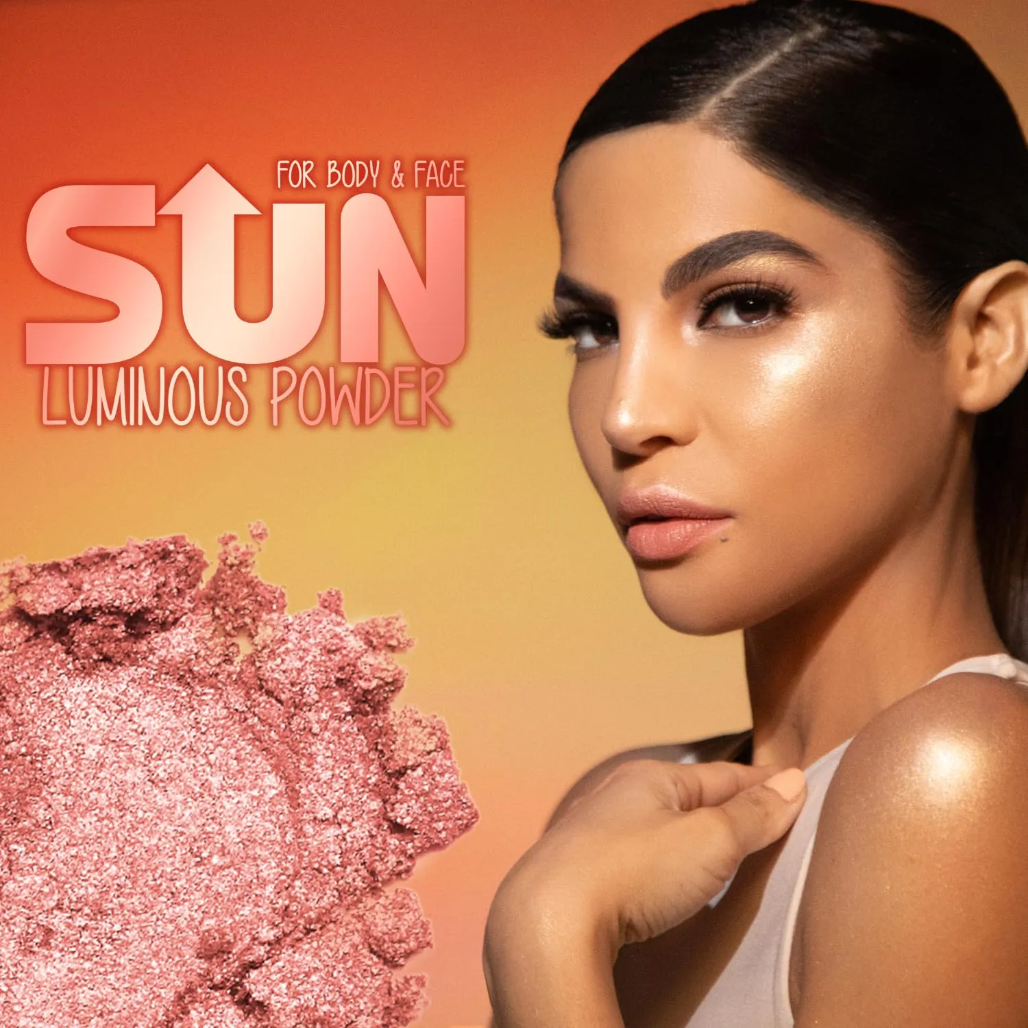Luminous Powder| Highlighter Make Up| HighLight | Powder Illuminator| Provides luminosity to the face| High pigmentation| Luminous finish| Model PKIP01