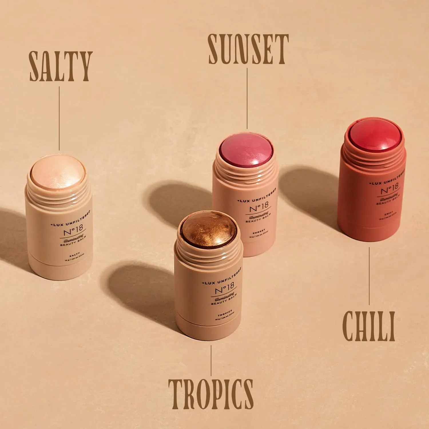  Lux Unfiltered N°18 Illuminating Beauty Balm - Highlighter Stick with Mango Butter - Buildable and Blendable Highlighter Makeup Stick - Vegan & Cruelty Free - Salty (A Sheer Opal Gloss)