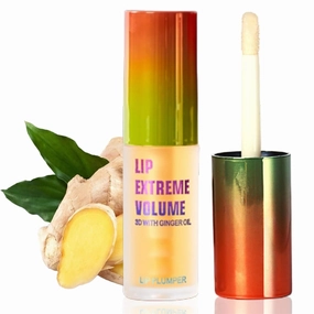 Luxurabalm Lip Plumper, 2pcs Extreme Volume Lip Plumping, Ginger Mint Lips Serum Plumper Night/Daily, Natural Lips Care & Enhancer Set, Hydrating & Reduce Fine Lines (Ginger)
