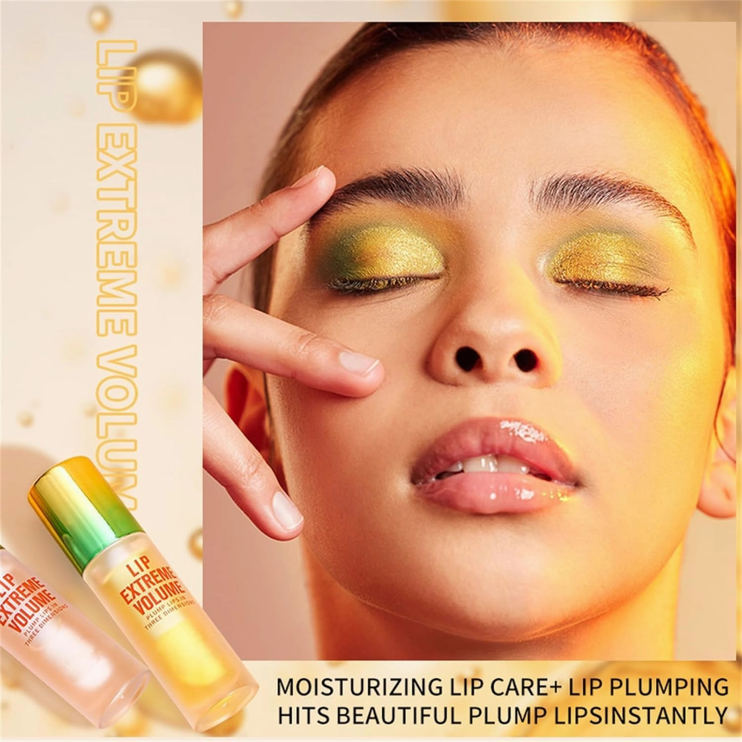 Luxurabalm Lip Plumper, 2pcs Extreme Volume Lip Plumping, Ginger Mint Lips Serum Plumper Night/Daily, Natural Lips Care & Enhancer Set, Hydrating & Reduce Fine Lines (Ginger)