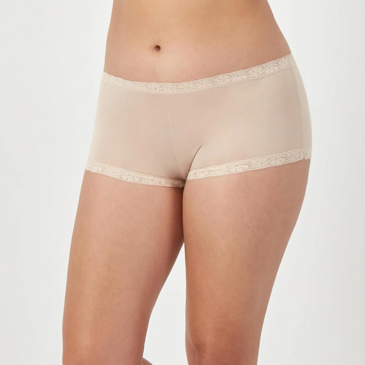 Maidenform Women's One Fab Fit Microfiber Boys'hort Underwear with Lace