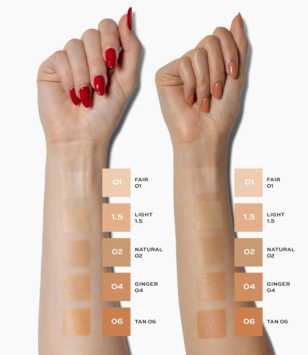 MAKE Beauty Diffusion Dew Skin Tint. Sheer to Medium Coverage Radiant Finish. Blurring, Smoothing, and Brightening for Glowing Complexion. Enhanced with Niacinamide and Adenosine. Light 1.5