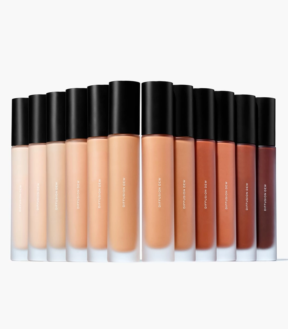MAKE Beauty Diffusion Dew Skin Tint. Sheer to Medium Coverage Radiant Finish. Blurring, Smoothing, and Brightening for Glowing Complexion. Enhanced with Niacinamide and Adenosine. Neutral 02