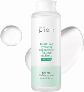 Make P:REM Safe Me. Relief Essence Toner, Quick and Deep Hydrating Face Toner, All Skin Types, 24-Hour Moisturizing, EVE Vegan, Korean Skin Care, 400ml, 13.52 Fl.Oz.