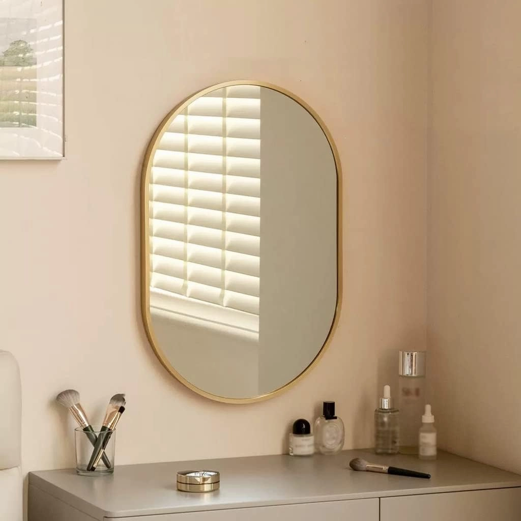 Makeup Mirror Makeup Mirror Modern Minimalist Small Apartment Wall Mirror Home Wall Mirror Lighted Makeup Mirror(B)