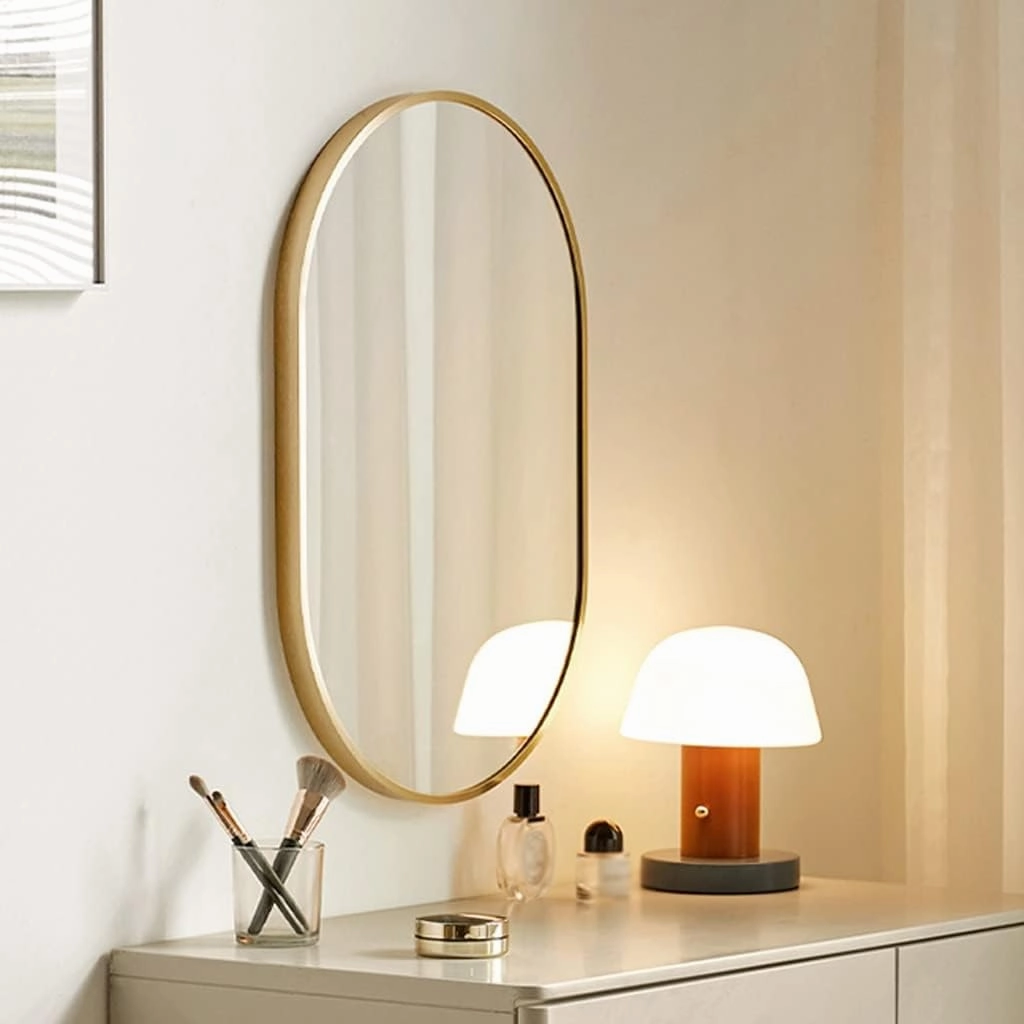 Makeup Mirror Makeup Mirror Modern Minimalist Small Apartment Wall Mirror Home Wall Mirror Lighted Makeup Mirror(B)