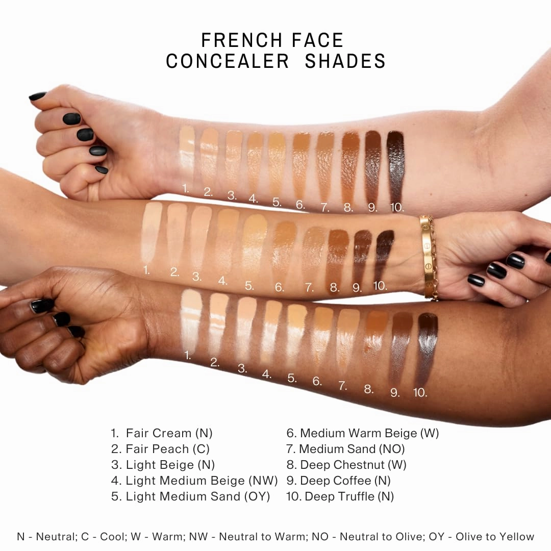 Maxine's Revenge FRENCH FACE Concealer Concentrate | Hydrate and Blur | Conceal, Highlight and Brontour with Lightweight Full-Coverage MEDIUM WARM BEIGE