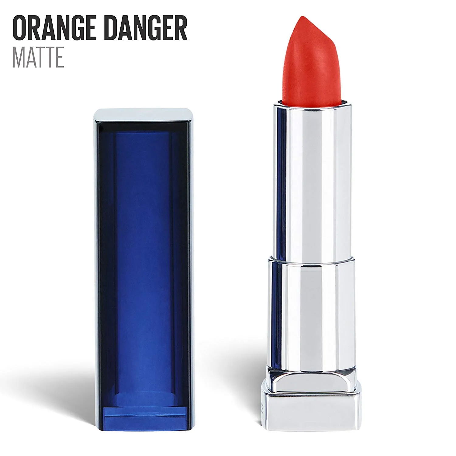 MAYBELLINE New York Color Sensational Orange Lipstick Matte Lipstick, Orange Danger, 0.15 oz, 1 Count