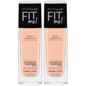 Maybelline New York Fit Me Dewy   Smooth Foundation Makeup, Ivory, 2 Count