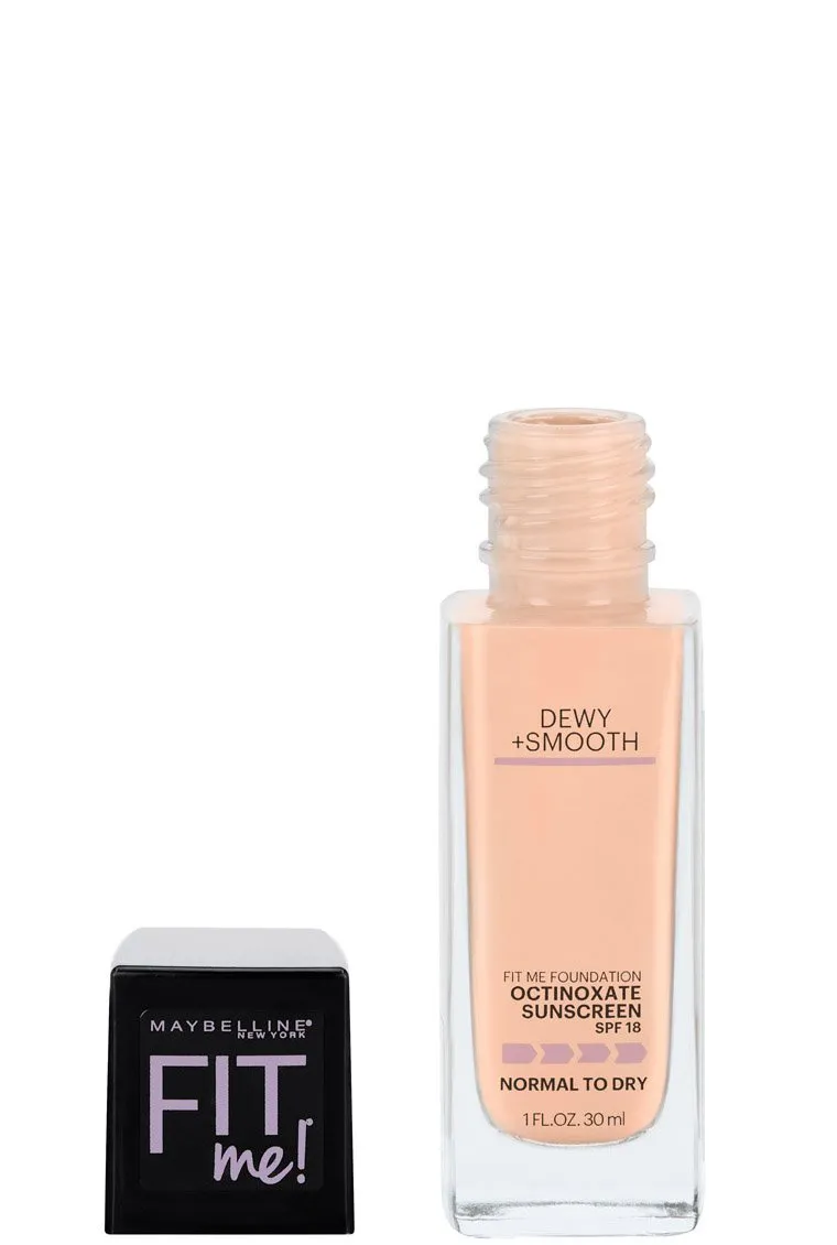 Maybelline New York Fit Me Dewy   Smooth Foundation Makeup, Ivory, 2 Count