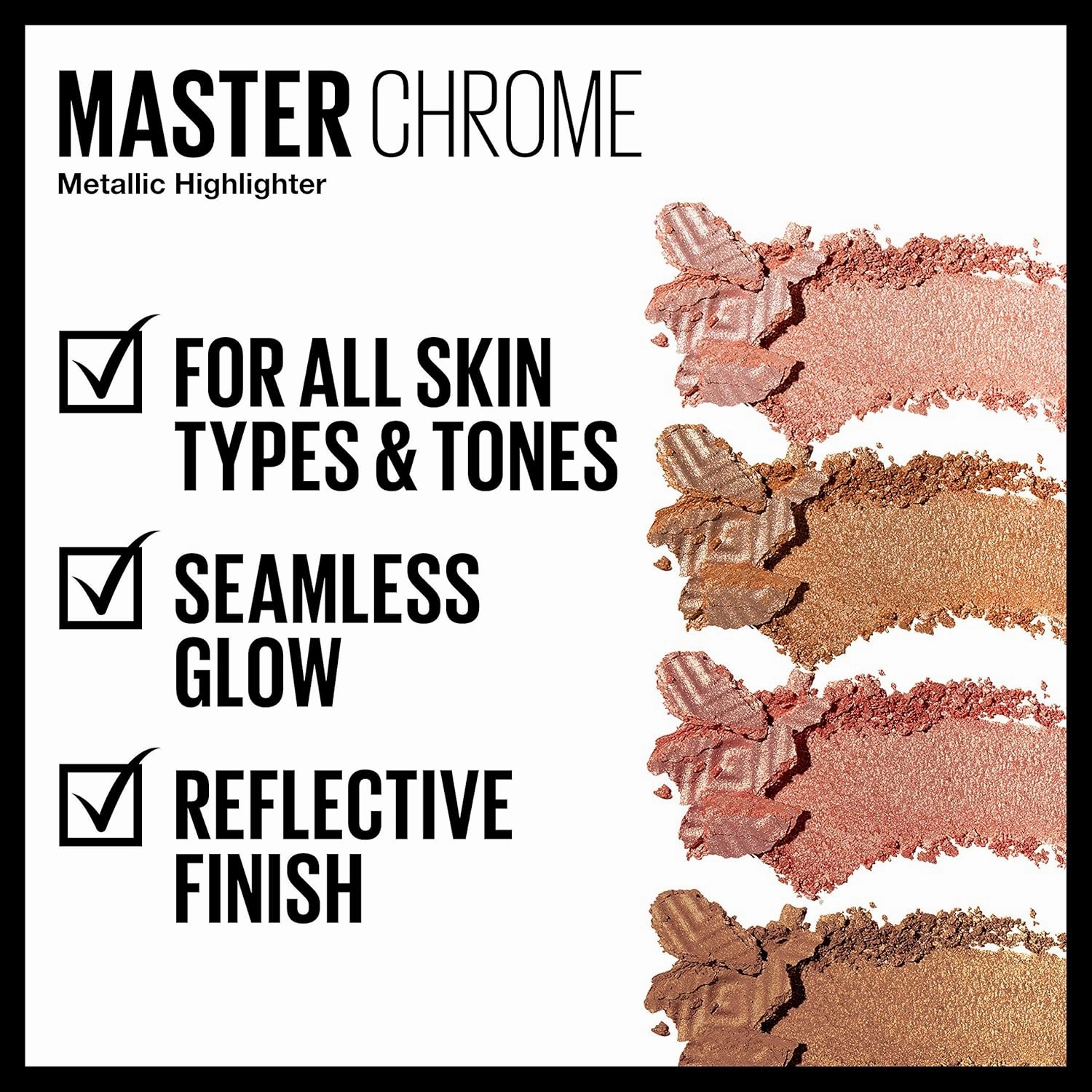 Maybelline New York Facestudio Master Chrome Metallic Highlighter Makeup, Molten Rose Gold, 0.24 Ounce (Pack of 2)