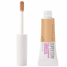 Maybelline New York Super Stay Super Stay Full Coverage, Brightening, Long Lasting, Under-eye Concealer Liquid Makeup Forup to 24H Wear, With Paddle Applicator, Sand, 0.23 fl. oz.