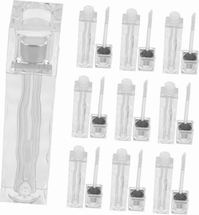 Mikinona 10Pcs Clear Lip Gloss Tubes Refillable Containers with Stylish Wave Pattern for DIY Makeup Portable and Compact Design for Beauty Enthusiasts and Lip Care