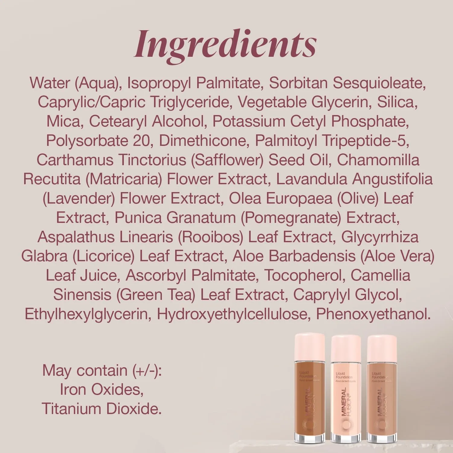 Mineral Fusion Full Coverage Foundation, Liquid Foundation - Deep 2- Tan Complexion w/Golden Undertones, Lightweight Matte Finish, Up to 12 Hr Hydration, Hypoallergenic & Vegan, 1 fl. oz