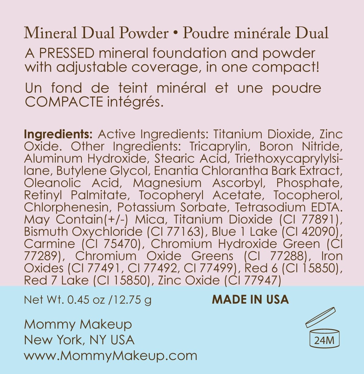 Mineral Dual Powder - 4-in-1 Pressed Mineral Foundation with SPF 15 for Flawless Glow - Oil-Free, Talc-Free, Gluten-Free, 0.45 oz (Craving - Medium/Dark) by Mommy Makeup