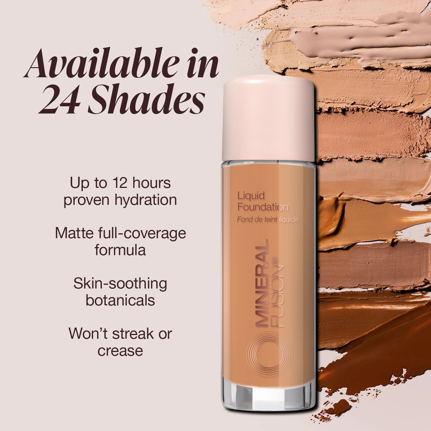 Mineral Fusion Full Coverage Foundation, Liquid Foundation - Neutral 4- Medium Complexion w/Neutral Undertones, Lightweight Matte Finish, Up to 12 Hr Hydration, Hypoallergenic & Vegan, 1 fl. oz