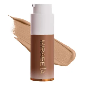 Mirabella Invincible For All HD Liquid Foundation - Anti-Aging Full Coverage Liquid Face Makeup - Moisturizing, Hydrating & Lightweight Foundation for All Skin Types (Deep D200)