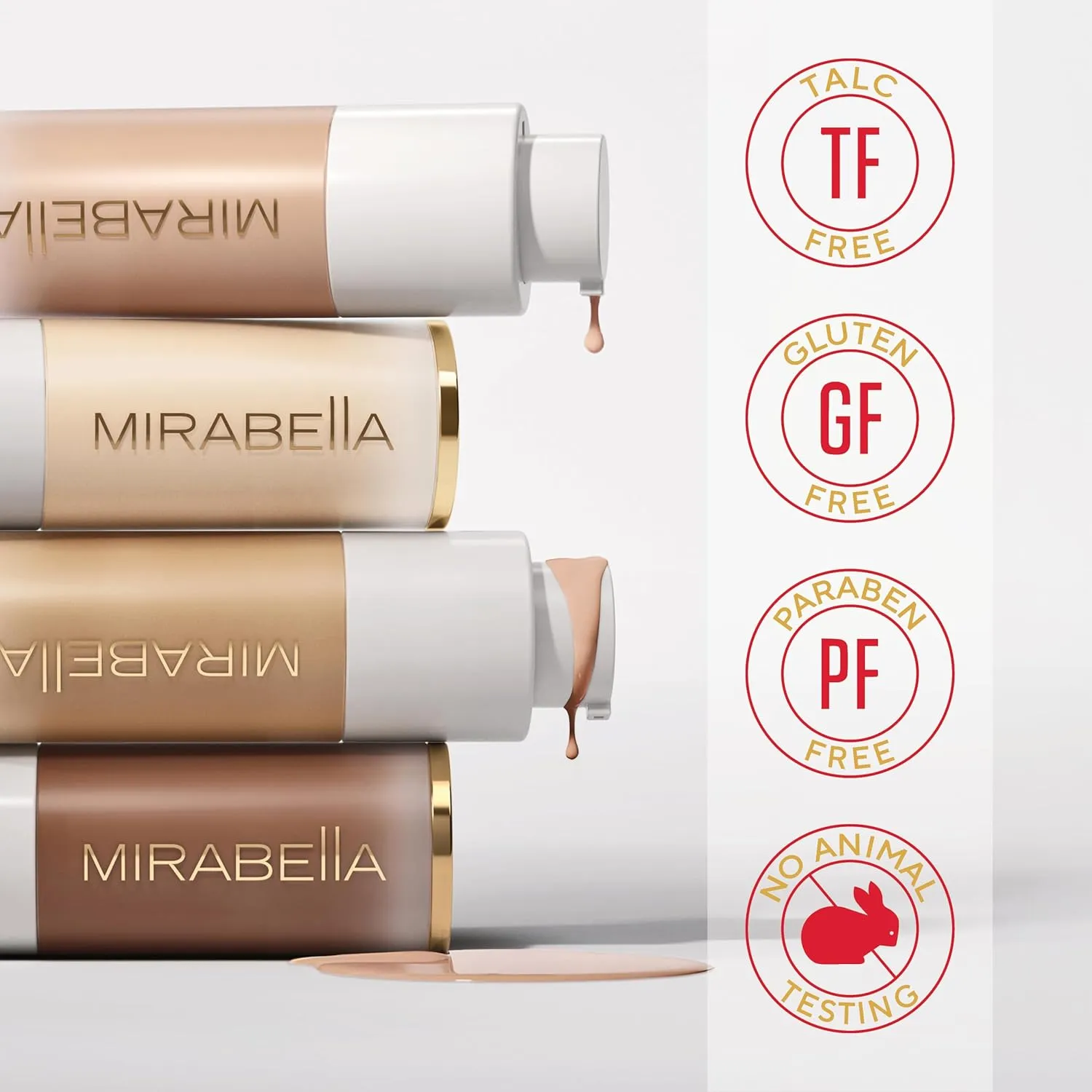 Mirabella Invincible For All HD Liquid Foundation - Anti-Aging Full Coverage Liquid Face Makeup - Moisturizing, Hydrating & Lightweight Foundation for All Skin Types (Deep D210)