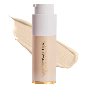 Mirabella Invincible For All HD Liquid Foundation - Anti-Aging Full Coverage Liquid Face Makeup - Moisturizing, Hydrating & Lightweight Foundation for All Skin Types (Porcelain P10)