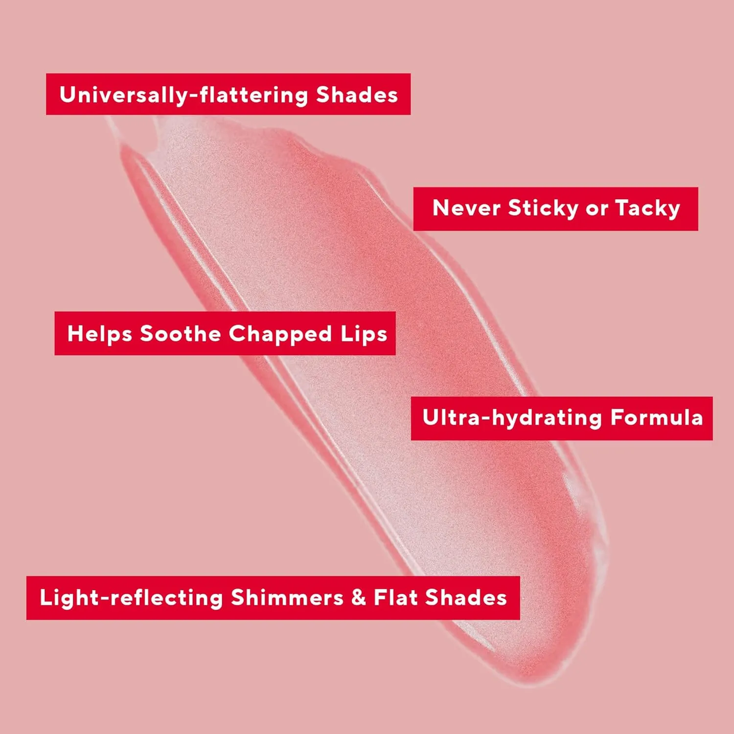 Mirabella Luxe Advanced Lip Gloss, Hydrating Non-Sticky High-Shine Lip Gloss for Women, Infused with Vitamin E & Jojoba Oil, Long-Lasting & Cruelty-Free - Lustre (Light Peach Nude)