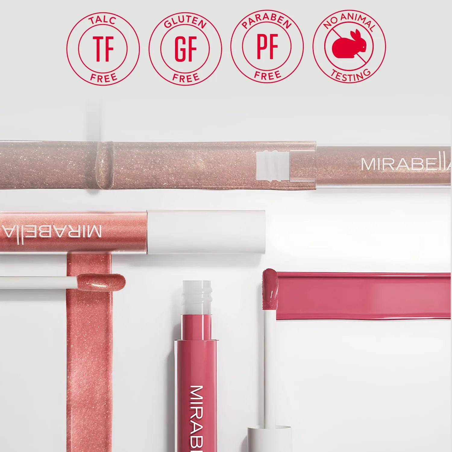 Mirabella Luxe Advanced Lip Gloss, Hydrating Non-Sticky High-Shine Lip Gloss for Women, Infused with Vitamin E & Jojoba Oil, Long-Lasting & Cruelty-Free - Lustre (Light Peach Nude)
