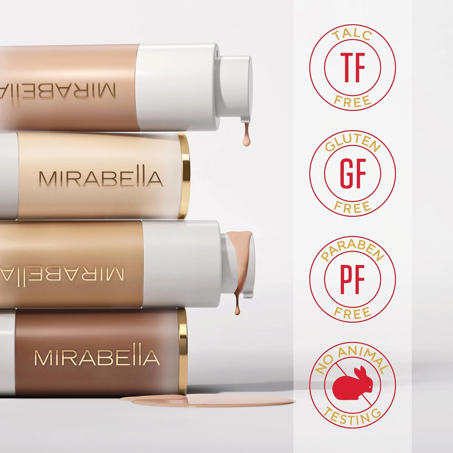 Mirabella Invincible For All HD Liquid Foundation - Anti-Aging Full Coverage Liquid Face Makeup - Moisturizing, Hydrating & Lightweight Foundation for All Skin Types (Medium M150)