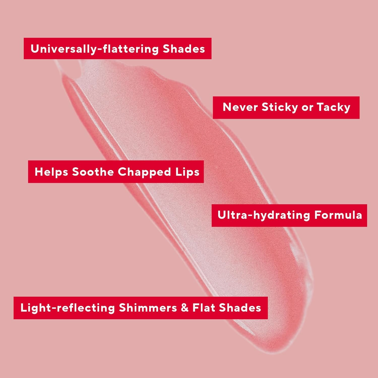 Mirabella Luxe Advanced Lip Gloss, Hydrating Non-Sticky High-Shine Lip Gloss for Women, Infused with Vitamin E & Jojoba Oil, Long-Lasting & Cruelty-Free - Posh (Rosy Pink)