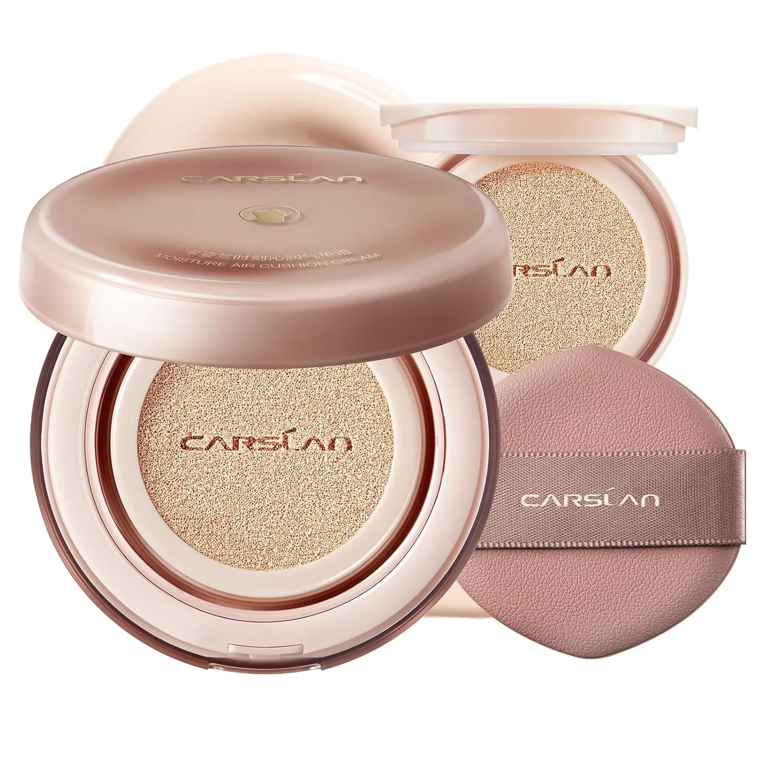 Moisture Air Cushion Cream Face Foundation Makeup, Lightweight, Full Dewy Coverage, Builable Glow, Finish Foundation with Hyaluronic acid, P01 Fair Pink For Dry Skin (Refill Included)