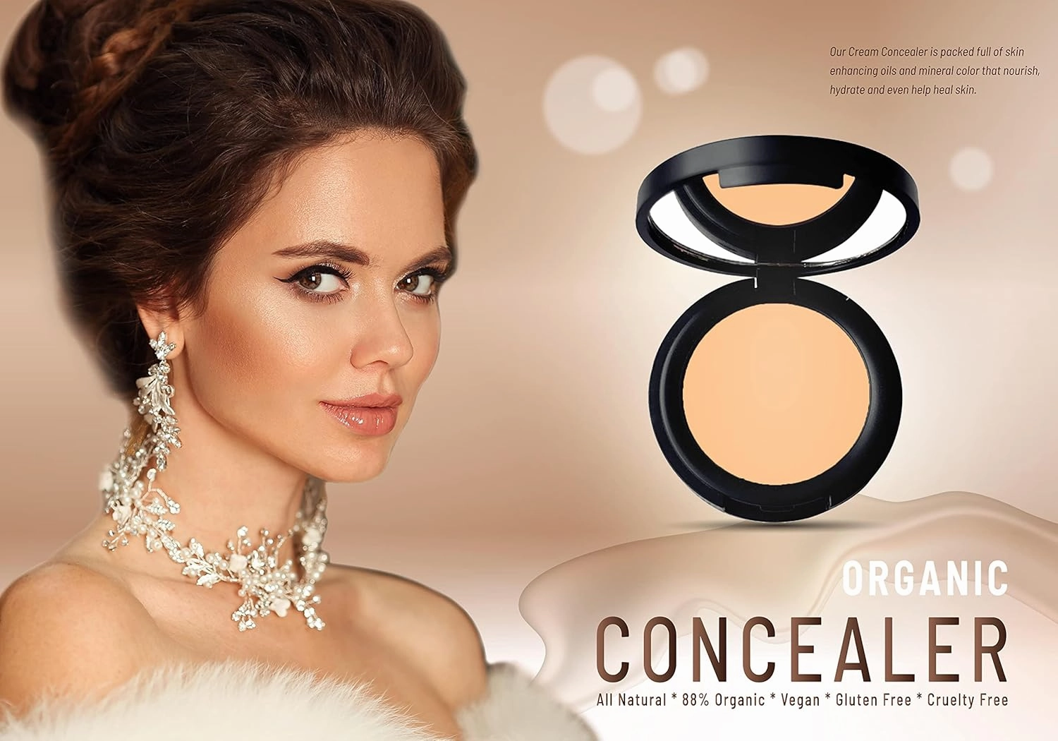 Mom's Secret 100% Natural Concealer, Organic, Vegan, Gluten Free, Cruelty Free, Made in the USA, 0.11 oz. (Flawless 20)