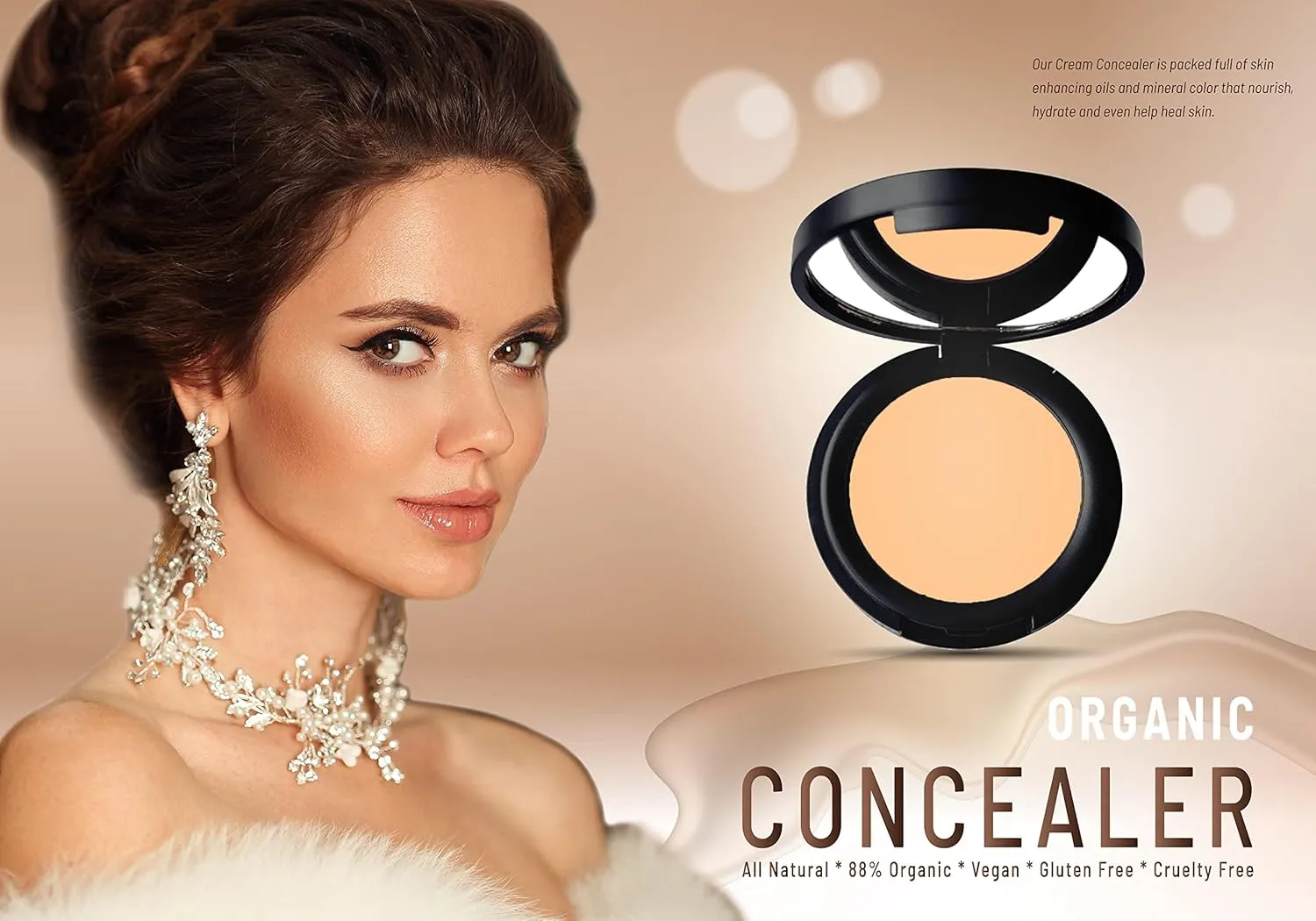 Mom's Secret 100% Natural Concealer, Organic, Vegan, Gluten Free, Cruelty Free, Made in the USA, 0.11 oz. (Obscure 01)