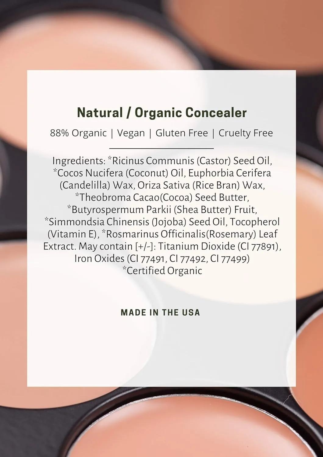 Mom's Secret 100% Natural Concealer, Organic, Vegan, Gluten Free, Cruelty Free, Made in the USA, 0.11 oz. (Obscure 01)