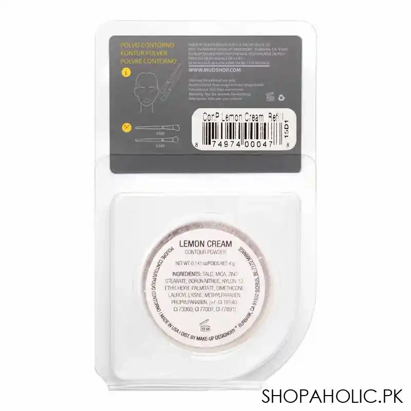 MUD Makeup Designory Contour & Highlighter Powder Refill, Lemon Cream