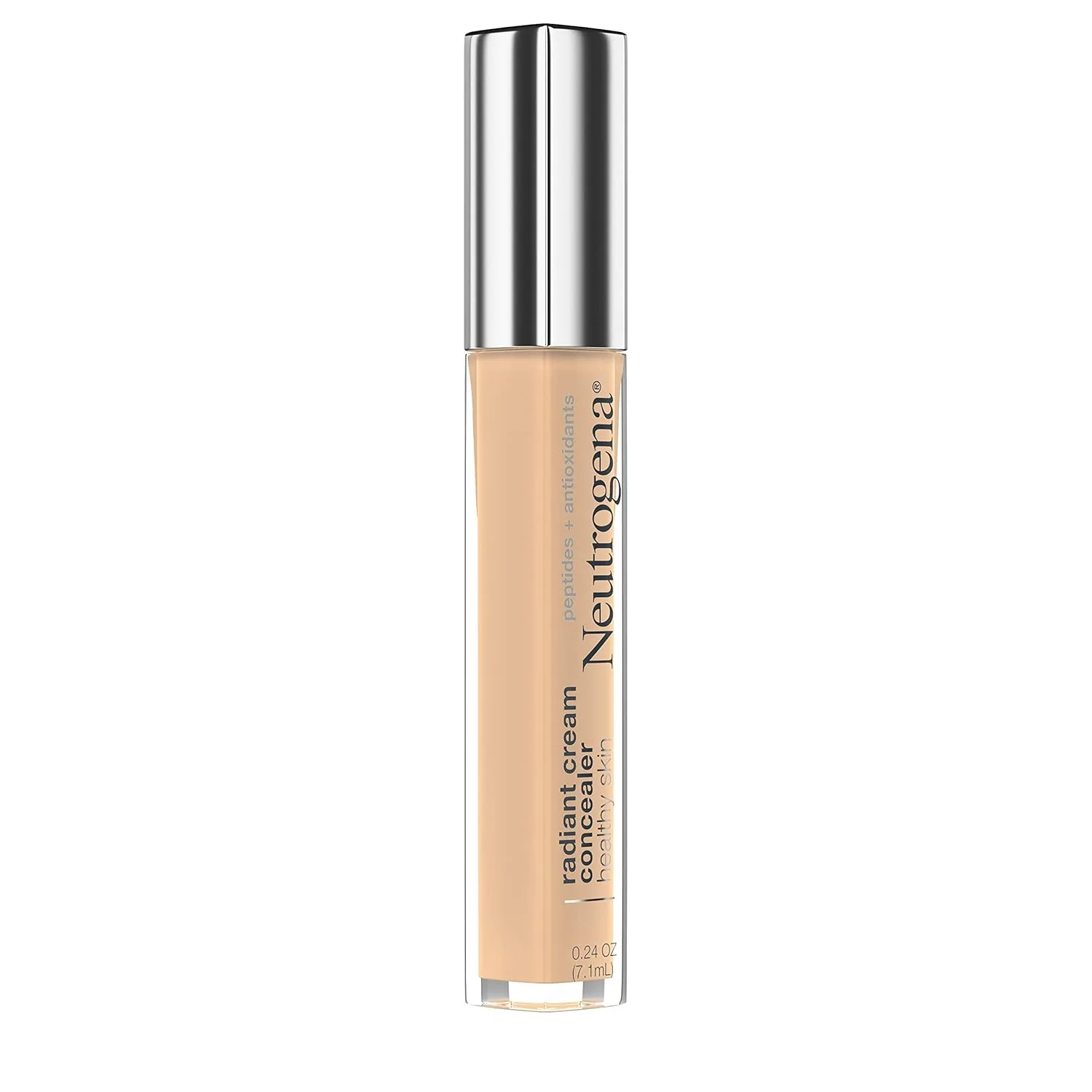 Neutrogena Healthy Skin Radiant Brightening Cream Concealer with Peptides & Vitamin E Antioxidant,Lightweight Perfecting Concealer,Non-Comedogenic,Bisque Light/Medium 02 neutral undertones,0.24 oz