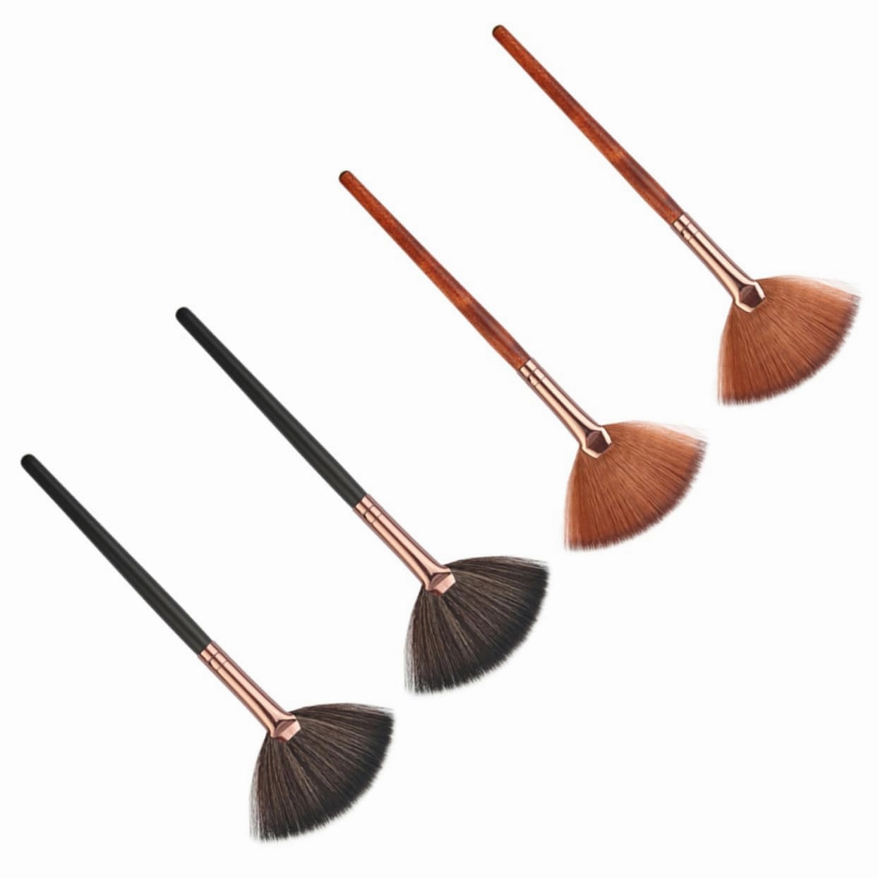 NOLITOY 3sets Highlighter Brush Makeup Long Handle Blush Brush for Powder Application Professional Tools 4pcs*3