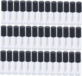 NOLITOY 50pcs Lip Balm Tubes Lip Balm Bottles Lip Gloss Containers with Wand Empty Lip Gloss Balm Tube Lip Gloss Case Tube Clear Mini Lip Gloss Tubes Clear Lipglosses Lipstick Tube Eyelash