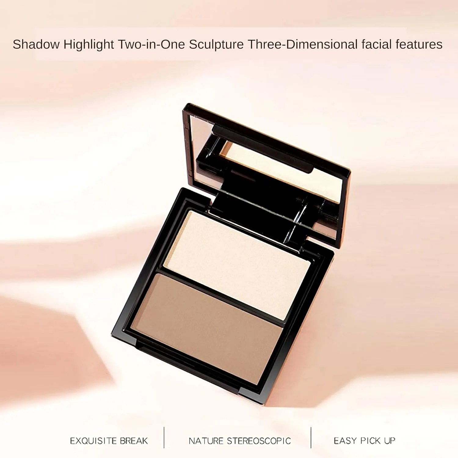 Novo 2-in-1 Contour & Highlighter Palette - Silky Smooth, Fade-proof, Natural Finish, Easy to Blend, Infused with Jojoba Oil, Mica & Innovative Powder for Flawless Sculpting and Radiance