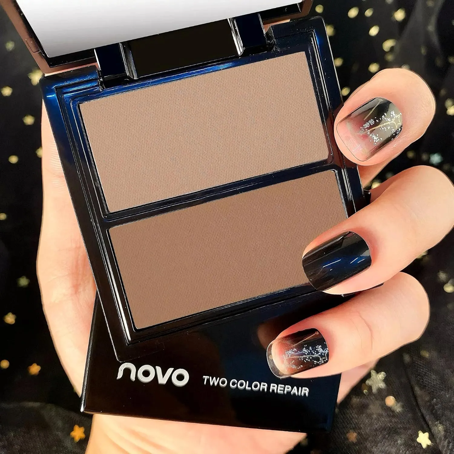 Novo 2-in-1 Contour & Highlighter Palette - Silky Smooth, Fade-proof, Natural Finish, Easy to Blend, Infused with Jojoba Oil, Mica & Innovative Powder for Flawless Sculpting and Radiance