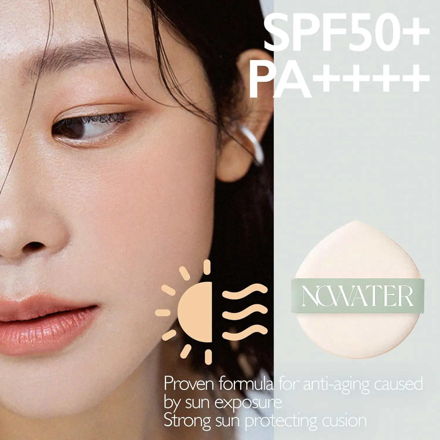 NOWATER Tea Tree Tone-up Sun Cushion (SPF50 , PA    ) | No.23 | Cushion Foundation with UV Protection | Hyaluronic Acid, Niacinamide | Korean Make up for face (0.88 fl.oz) (0.88 fl.oz)