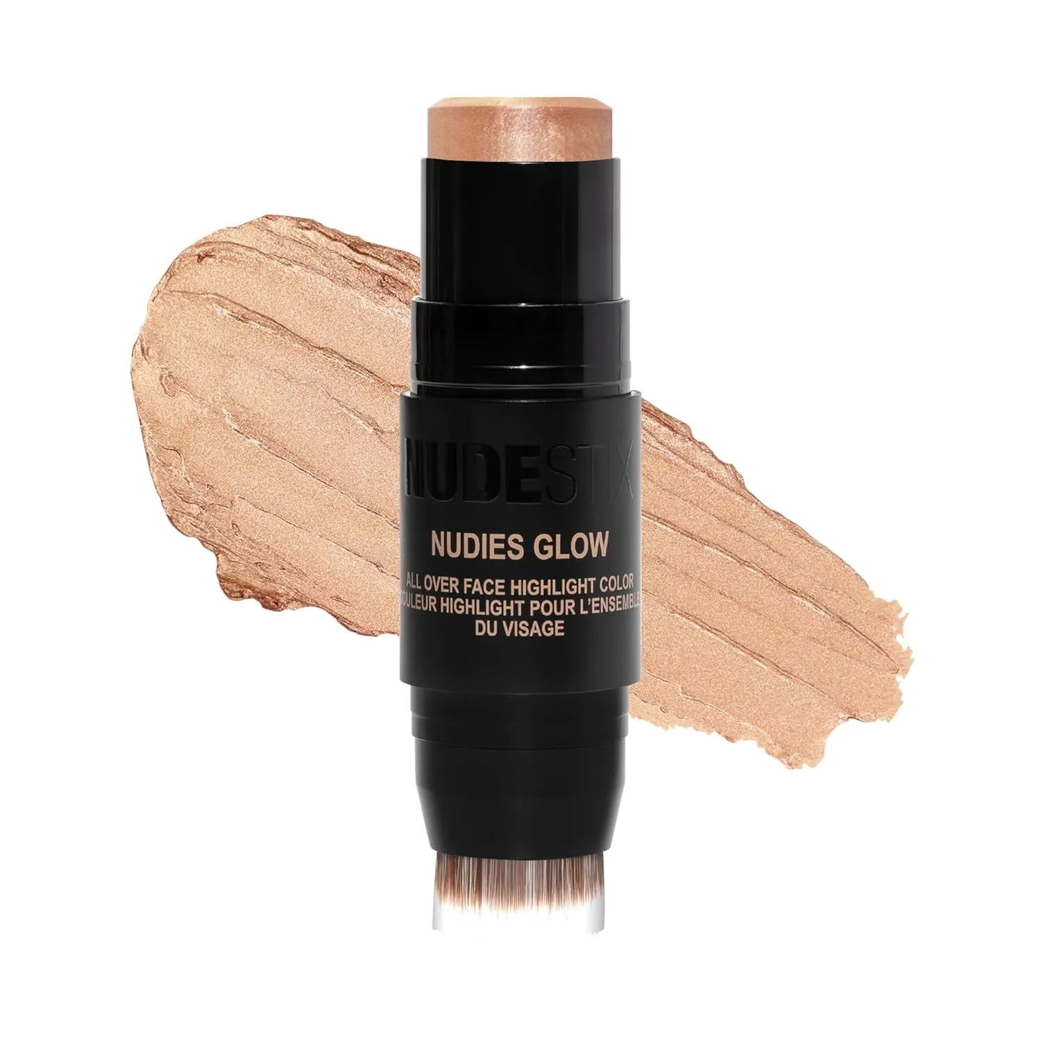 Nudestix Nudies Glow Cream Highlighter Bronze   Glow 3-in-1 All Over Face Colour for Eyes, Cheeks, Lips w/Blending Brush