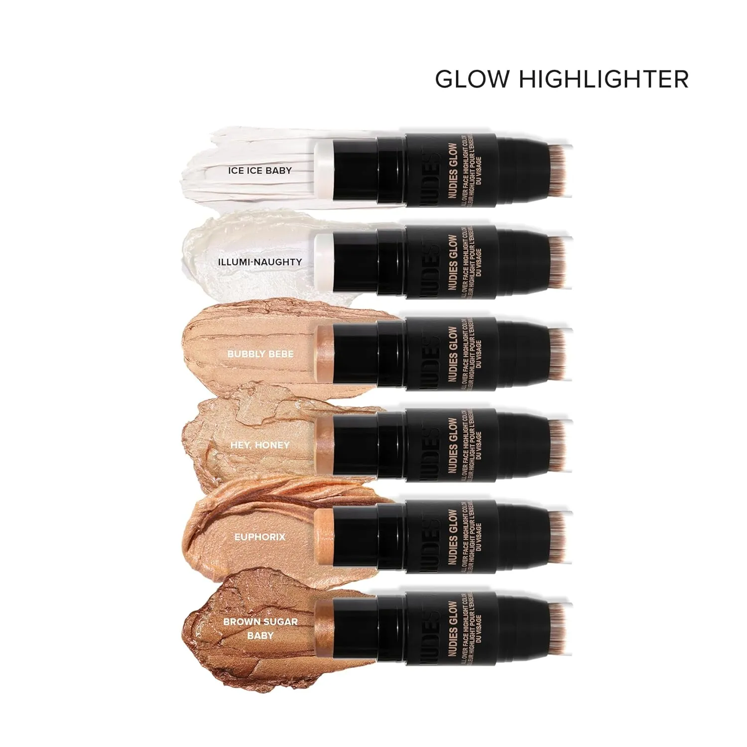 Nudestix Nudies Glow Cream Highlighter Bronze   Glow 3-in-1 All Over Face Colour for Eyes, Cheeks, Lips w/Blending Brush
