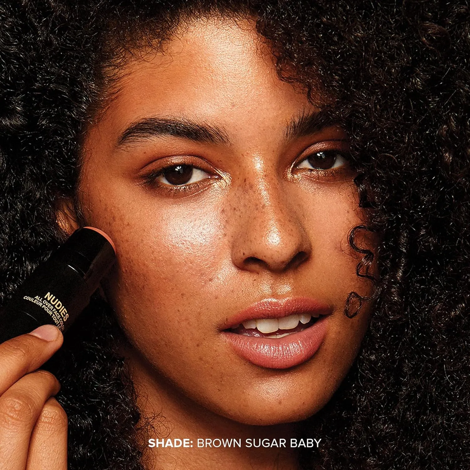 Nudestix Nudies Glow Cream Highlighter Bronze   Glow 3-in-1 All Over Face Colour for Eyes, Cheeks, Lips w/Blending Brush